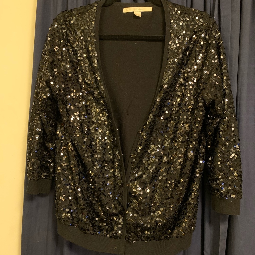 LC by Lauren Conrad 3/4 sleeve Sequin Sweater